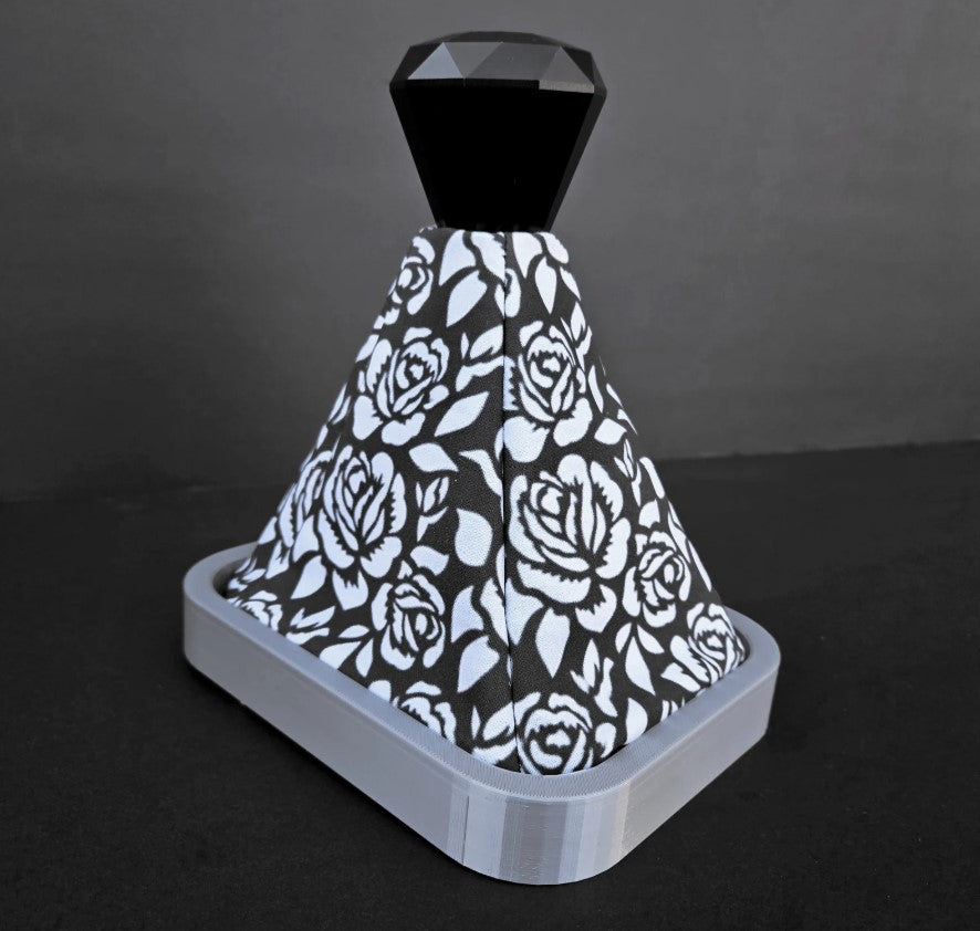 VICTORIAN ROSE - Black & White Floral Rose Universal Shift Boot