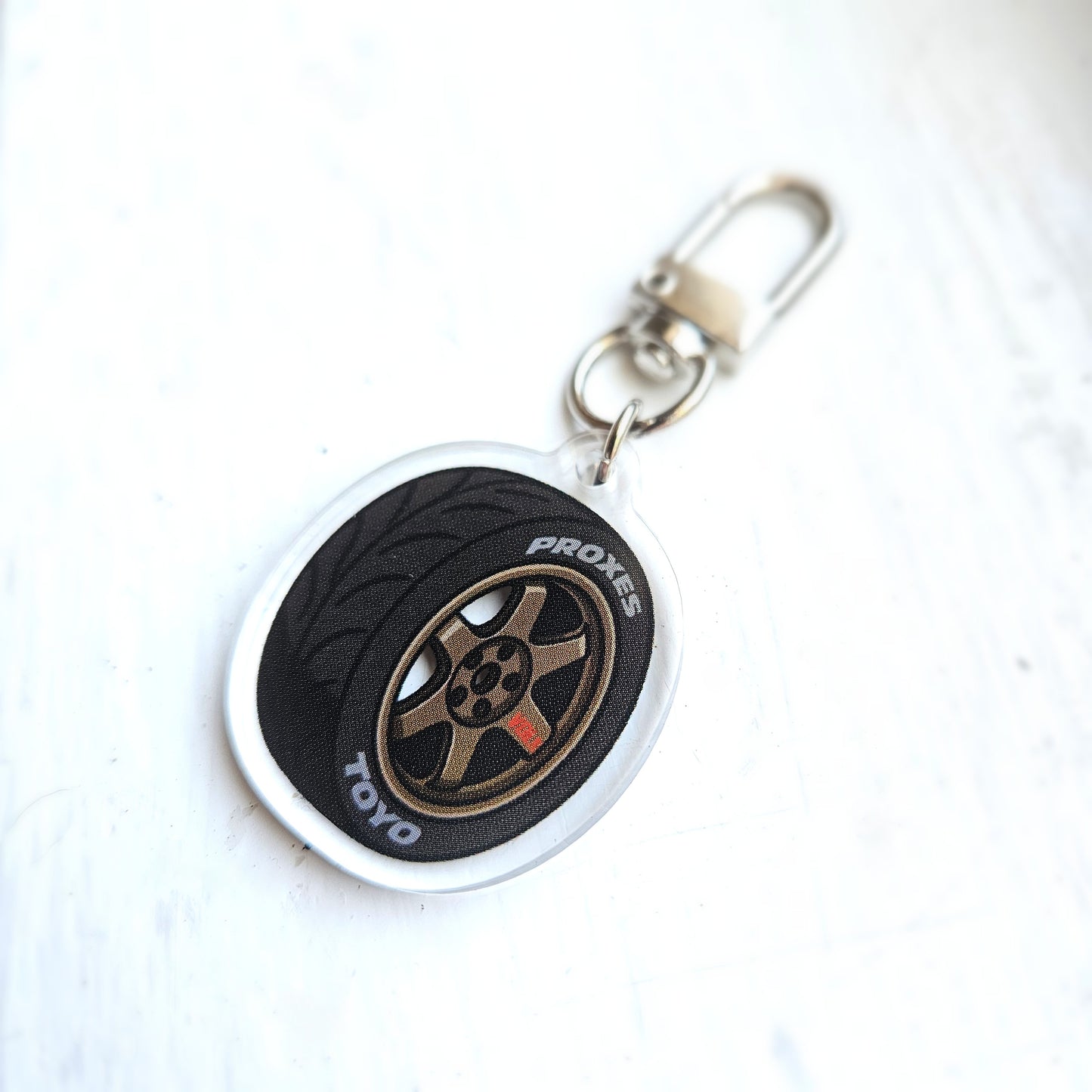 TREAD - Bronze TE37 w/ Toyo Proxes Acrylic Keychain