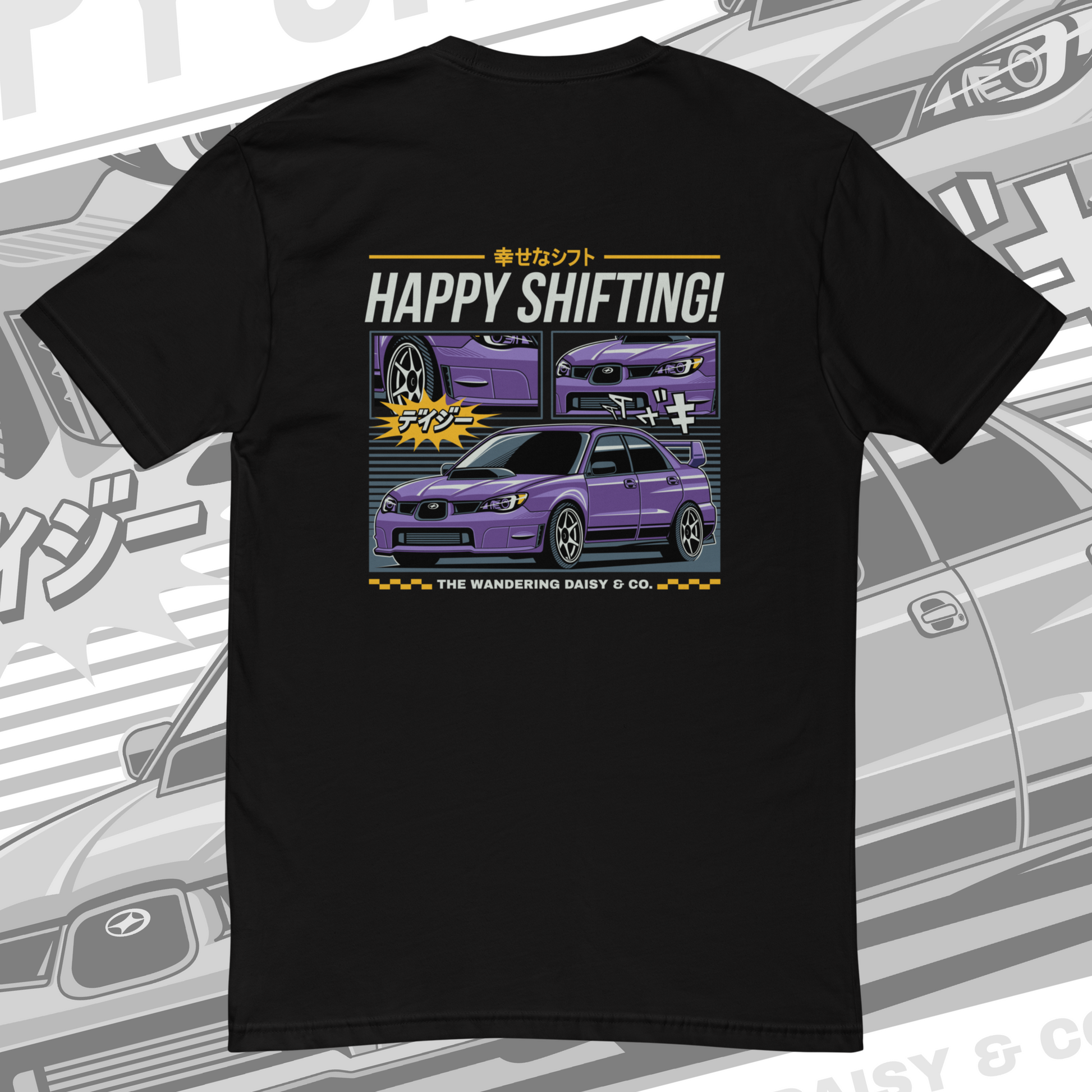 HAPPY SHIFTING!! Subaru WRX STI T-Shirt | 06-07 Hawkeye JDM Style