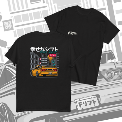 HAPPY SHIFTING!! Yellow 240SX T-Shirt | JDM Style Apparel