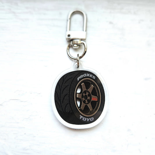 TREAD - Bronze TE37 w/ Toyo Proxes Acrylic Keychain
